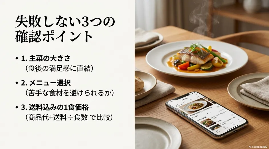 宅配弁当選びで確認したい主菜の大きさ・メニュー選択・送料込み価格