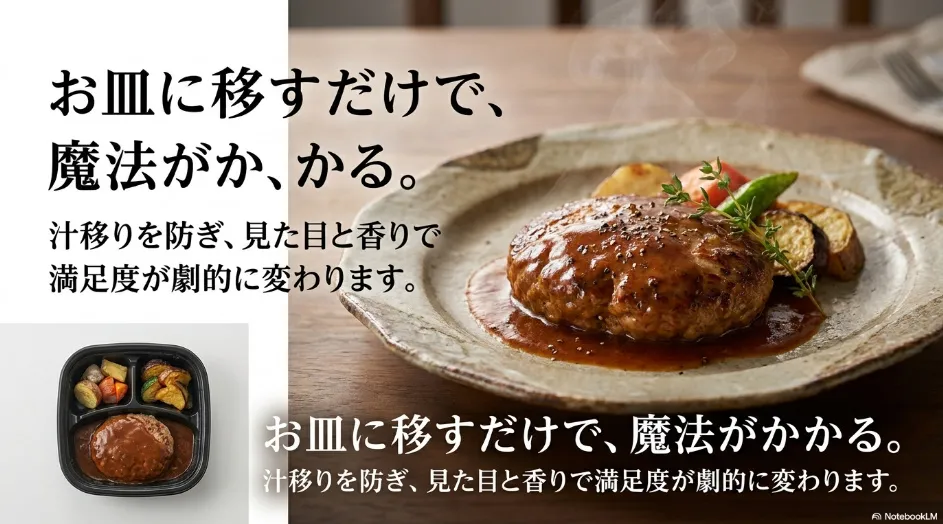 宅配弁当をお皿に盛り付けて見た目と香りの満足感を高める方法