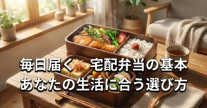 毎日届く宅配弁当の基本と生活に合う選び方を紹介するスライド